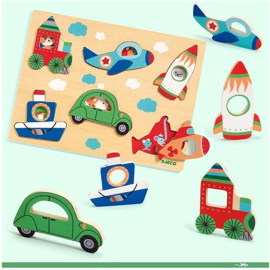 Djeco Reli?fpuzzel - Voertuigen 4 Djeco Reli?fpuzzel - Voertuigen - Afbeelding 4
