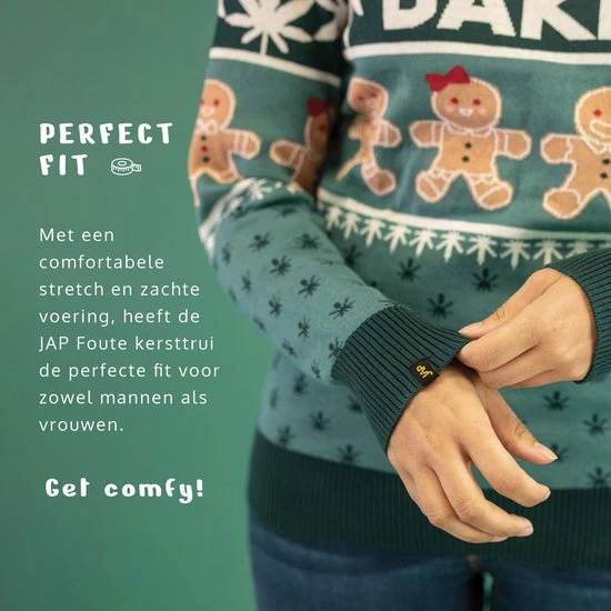 JAP Christmas JAP Foute Kersttrui - Let's Get Baked - Kerstcadeau Volwassenen - Dames En Heren - Kerst - 3XL - Groen 3 JAP Christmas JAP Foute Kersttrui - Let's Get Baked - Kerstcadeau Volwassenen - Dames En Heren - Kerst - 3XL - Groen - Afbeelding 3