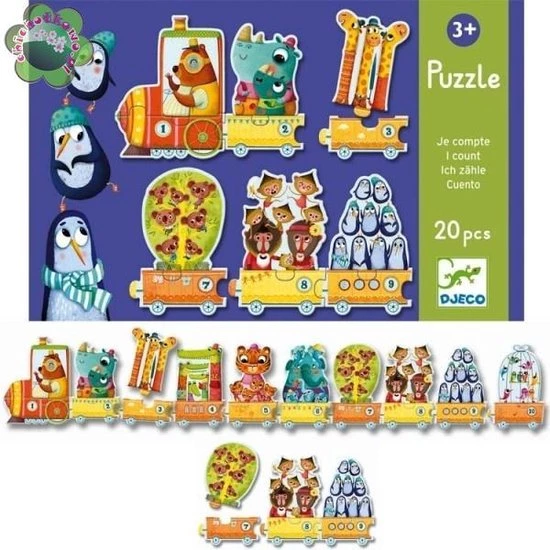 Djeco - Puzzel Trein - Ik Tel - 20 Stukjes 5 Djeco - Puzzel Trein - Ik Tel - 20 Stukjes - Afbeelding 5