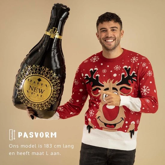 JAP Christmas JAP Foute Kersttrui - Rudolf Het Rendier - Kerstcadeau - Voor Kinderen - Kerst - 4/5 Jaar - Rood 7 JAP Christmas JAP Foute Kersttrui - Rudolf Het Rendier - Kerstcadeau - Voor Kinderen - Kerst - 4/5 Jaar - Rood - Afbeelding 7