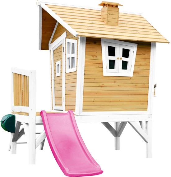 AXI Robin Speelhuis In Bruin/Wit - Met Verdieping En Paarse Glijbaan - Speelhuisje Voor De Tuin / Buiten - FSC Hout - Speeltoestel Voor Kinderen 5 AXI Robin Speelhuis In Bruin/Wit - Met Verdieping En Paarse Glijbaan - Speelhuisje Voor De Tuin / Buiten - FSC Hout - Speeltoestel Voor Kinderen - Afbeelding 5
