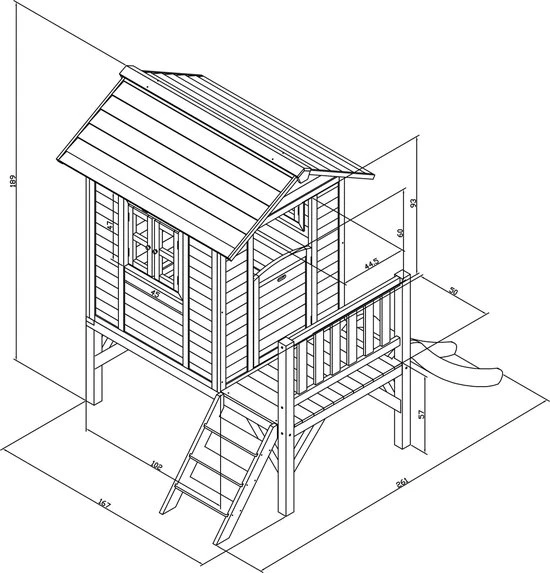 AXI Beach Lodge XL Speelhuis In Wit - Met Verdieping En Witte Glijbaan - Speelhuisje Voor De Tuin / Buiten - FSC Hout - Speeltoestel Voor Kinderen 14 AXI Beach Lodge XL Speelhuis In Wit - Met Verdieping En Witte Glijbaan - Speelhuisje Voor De Tuin / Buiten - FSC Hout - Speeltoestel Voor Kinderen - Afbeelding 14
