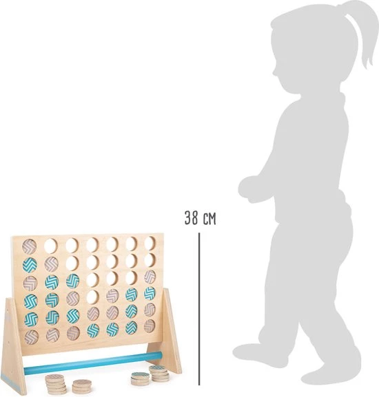 Small Foot Company Small Foot Vier Op Een Rij Xxl Junior 46 Cm Hout Naturel/blauw 6 Small Foot Company Small Foot Vier Op Een Rij Xxl Junior 46 Cm Hout Naturel/blauw - Afbeelding 6