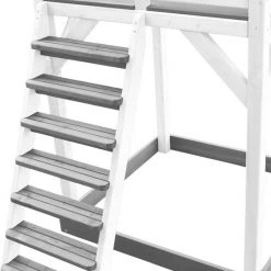 AXI Beach Tower Speeltoestel In Grijs/Wit - Speeltoren Met Zandbak En Witte Glijbaan - FSC Hout - Speelhuis Op Palen Voor De Tuin -Duurzamer-speelgoed Winkel 550x578 37