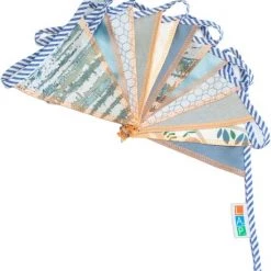 L.A.P. Atelier Mini-vlaggenlijn Baby Boy | 2,5 Meter | Stoffen Vlaggetjes | Duurzaam & Handgemaakt | Blauw Wit