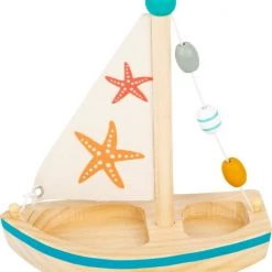Small Foot Company Small Foot Zeilbootje Zeester Junior 17 X 8,5 Cm Hout/textiel