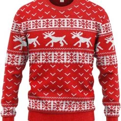 JAP Christmas JAP Foute Kersttrui - Hipster Rendier Met Motieven - Kerst - Dames En Heren - Kerstcadeau - M - Rood