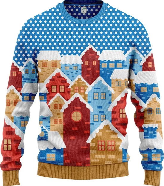 JAP Christmas JAP Foute Kersttrui - Christmas Eve - Kerstcadeau Volwassenen - Dames En Heren - M - Blauw 1 JAP Christmas JAP Foute Kersttrui - Christmas Eve - Kerstcadeau Volwassenen - Dames En Heren - M - Blauw