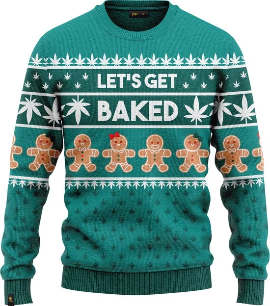 JAP Christmas JAP Foute Kersttrui - Let's Get Baked - Kerstcadeau Volwassenen - Dames En Heren - Kerst - 3XL - Groen 1 JAP Christmas JAP Foute Kersttrui - Let's Get Baked - Kerstcadeau Volwassenen - Dames En Heren - Kerst - 3XL - Groen