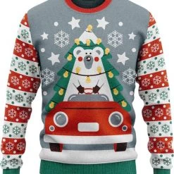 JAP Christmas JAP Foute Kersttrui - Driving Home For Christmas - Kerstcadeau Volwassenen - Dames En Heren - Kerst - 2XL - Blauw