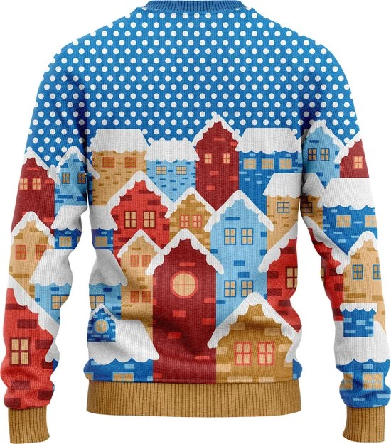 JAP Christmas JAP Foute Kersttrui - Christmas Eve - Kerstcadeau Volwassenen - Dames En Heren - M - Blauw 4 JAP Christmas JAP Foute Kersttrui - Christmas Eve - Kerstcadeau Volwassenen - Dames En Heren - M - Blauw - Afbeelding 4