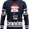 JAP Christmas JAP Foute Kersttrui - Santa Let It Snow - Kerstcadeau Volwassenen - Dames En Heren - Kerst - 4XL - Blauw