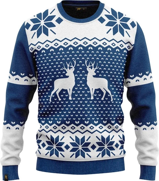 JAP Christmas JAP Foute Kersttrui - Classic One - Kerstcadeau - Voor Kinderen - Kerst - 11/13 Jaar - Blauw 1 JAP Christmas JAP Foute Kersttrui - Classic One - Kerstcadeau - Voor Kinderen - Kerst - 11/13 Jaar - Blauw
