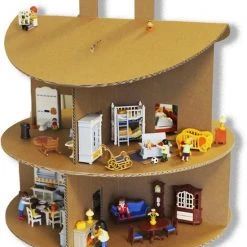 Kartonnen Poppenhuis Rond - Cadeau Van Duurzaam Karton - Hobbykarton - KarTent -Duurzamer-speelgoed Winkel 550x658 2