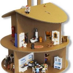 Kartonnen Poppenhuis Rond - Cadeau Van Duurzaam Karton - Hobbykarton - KarTent -Duurzamer-speelgoed Winkel 550x661 2