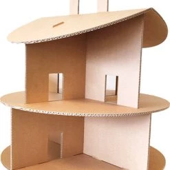 Kartonnen Poppenhuis Rond - Cadeau Van Duurzaam Karton - Hobbykarton - KarTent