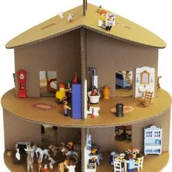 Kartonnen Poppenhuis Rond - Cadeau Van Duurzaam Karton - Hobbykarton - KarTent -Duurzamer-speelgoed Winkel 550x667 5