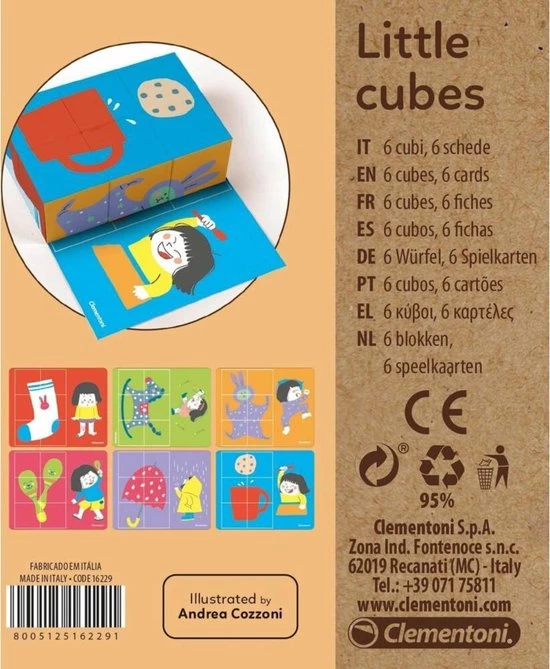 Clementoni Blokkenpuzzel Little Cubes Objecten 2 Clementoni Blokkenpuzzel Little Cubes Objecten - Afbeelding 2