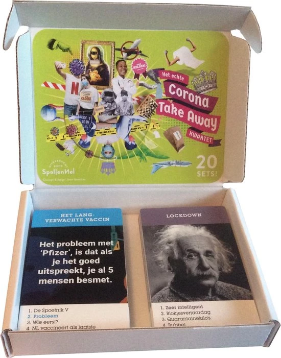 SpellenNel Het Echte Corona Take Away Kwartet - 20 Sets - XL - Coronakwartetspel - Coronakwartet -brievenbuscadeau 3 SpellenNel Het Echte Corona Take Away Kwartet - 20 Sets - XL - Coronakwartetspel - Coronakwartet -brievenbuscadeau - Afbeelding 3