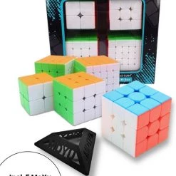 Puzzelkubus ? 2x2, 3x3, 4x4, 5x5 - Extra 3x3 Puzzelkubus - Rubiks Cube - MoYu Speed Cube - Gratis 5x Cubestands - Complete Set