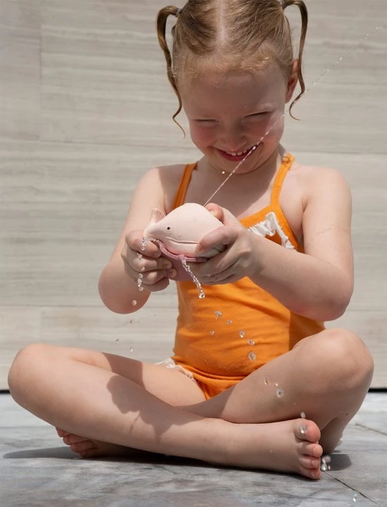 HEVEA Squeeze ?n Splash Badspeeltje - Walvis - Roze 4 HEVEA Squeeze ?n Splash Badspeeltje - Walvis - Roze - Afbeelding 4