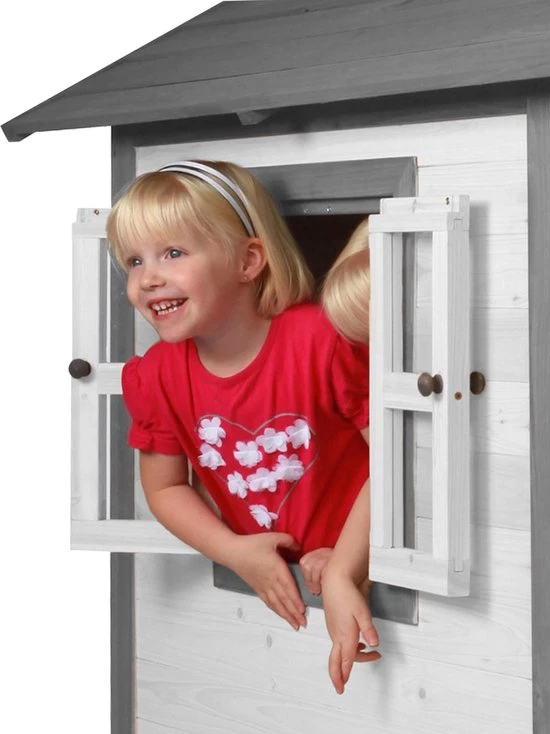 AXI Beach Lodge XL Speelhuis In Wit - Met Verdieping En Witte Glijbaan - Speelhuisje Voor De Tuin / Buiten - FSC Hout - Speeltoestel Voor Kinderen 13 AXI Beach Lodge XL Speelhuis In Wit - Met Verdieping En Witte Glijbaan - Speelhuisje Voor De Tuin / Buiten - FSC Hout - Speeltoestel Voor Kinderen - Afbeelding 13